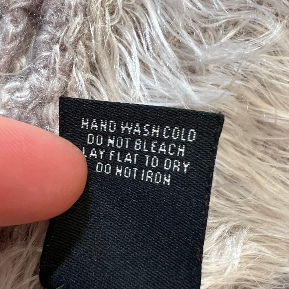 Fur Trim Crochet Sweater Fringe Sleeves Large Boho Indie Granola Earthy Y2K - Picture 15 of 16